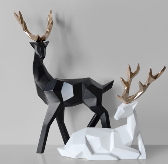 Modern Deer Statues (2pc)
