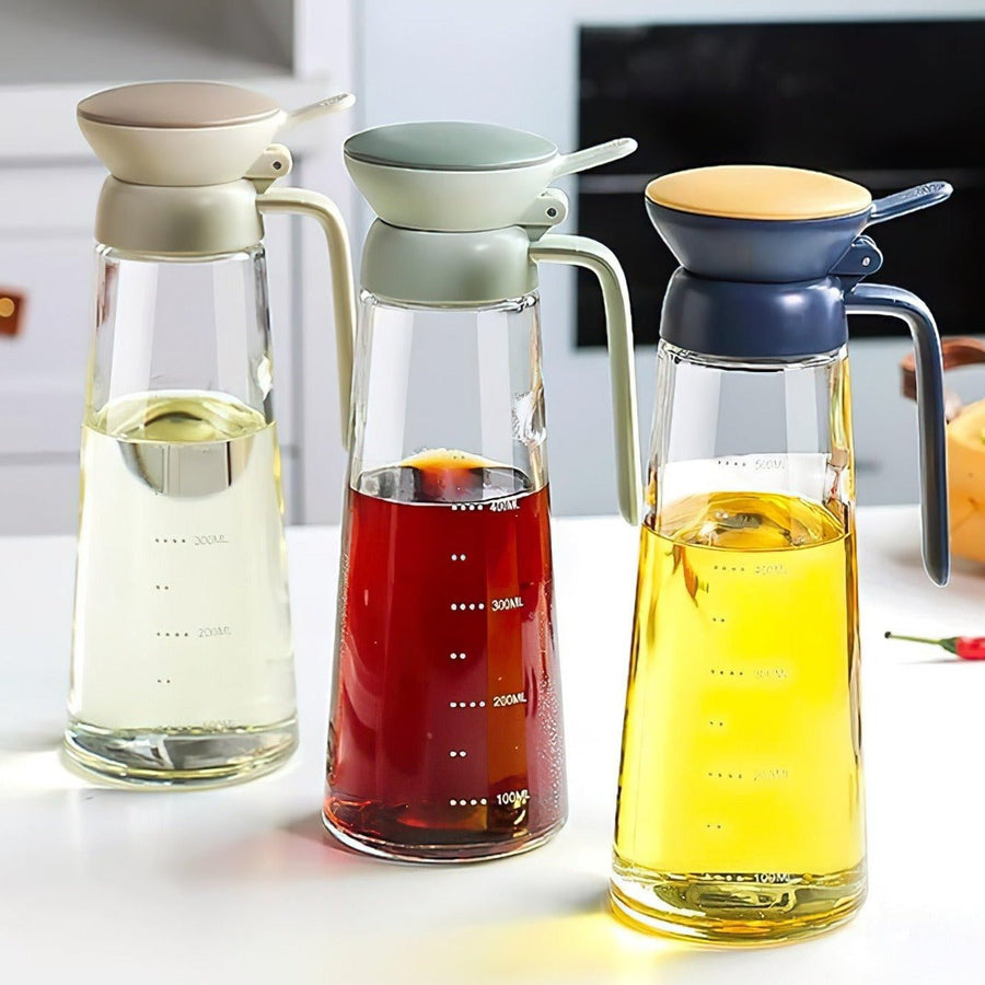 Kitchen Modern Glass Oil Bottle - Living Simply House