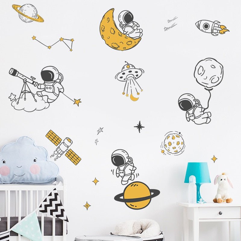 Children's Adventuring Astronaut Wall Stickers - Living Simply House