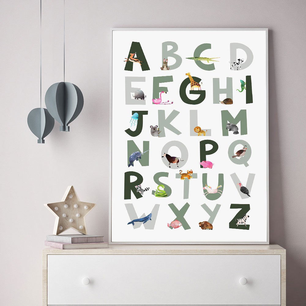 Children's Animal Alphabet Wall Print - Living Simply House