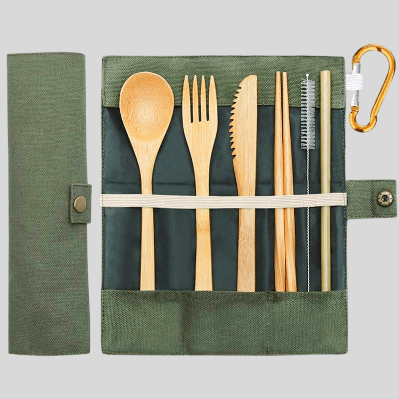 Cutlery Bamboo Cutlery Set with Portable Case - Living Simply House