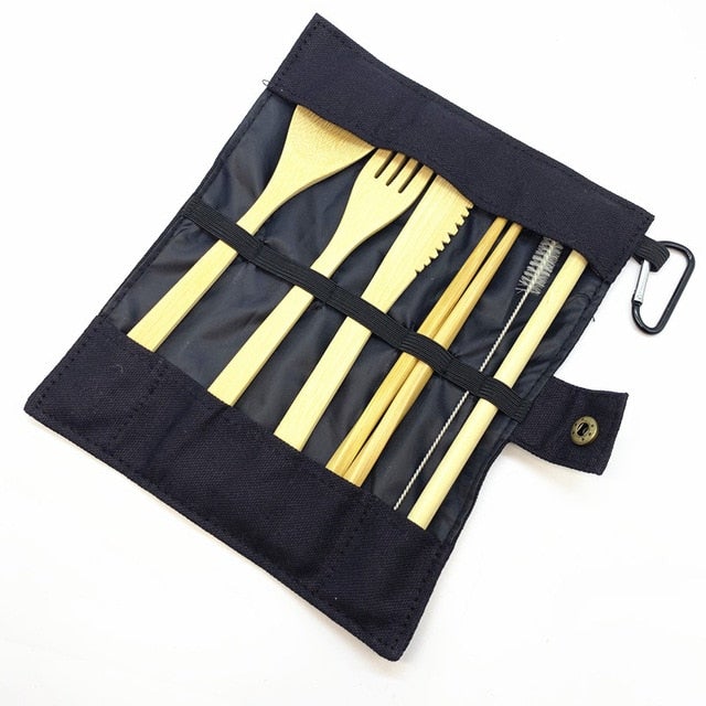Cutlery Bamboo Cutlery Set with Portable Case - Living Simply House