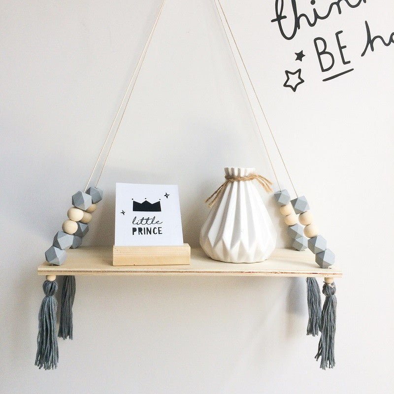 Children's Beaded Hanging Wooden Shelf - Living Simply House