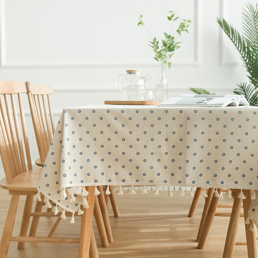 Tablecloths Blue Daisy Tablecloth - Living Simply House