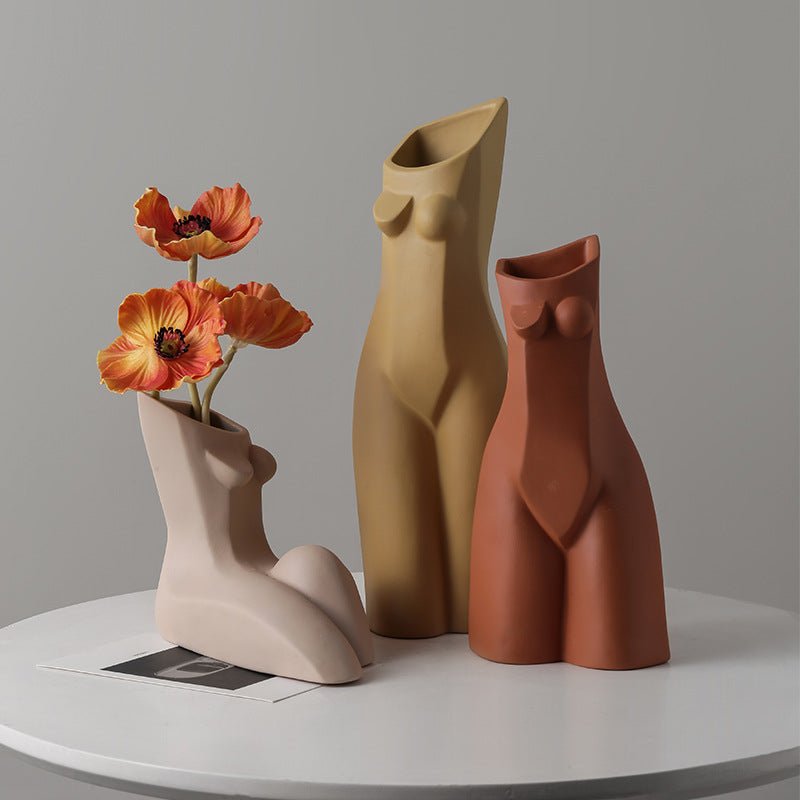 Ornamental Ceramic Abstract Body Vases - Living Simply House