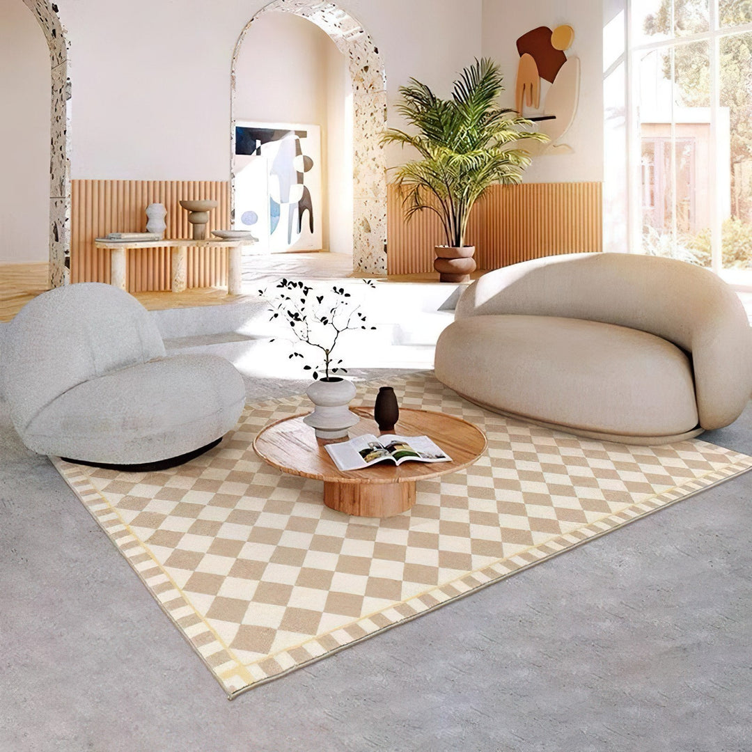 Rugs Checkerboard Living Room Rug - Living Simply House