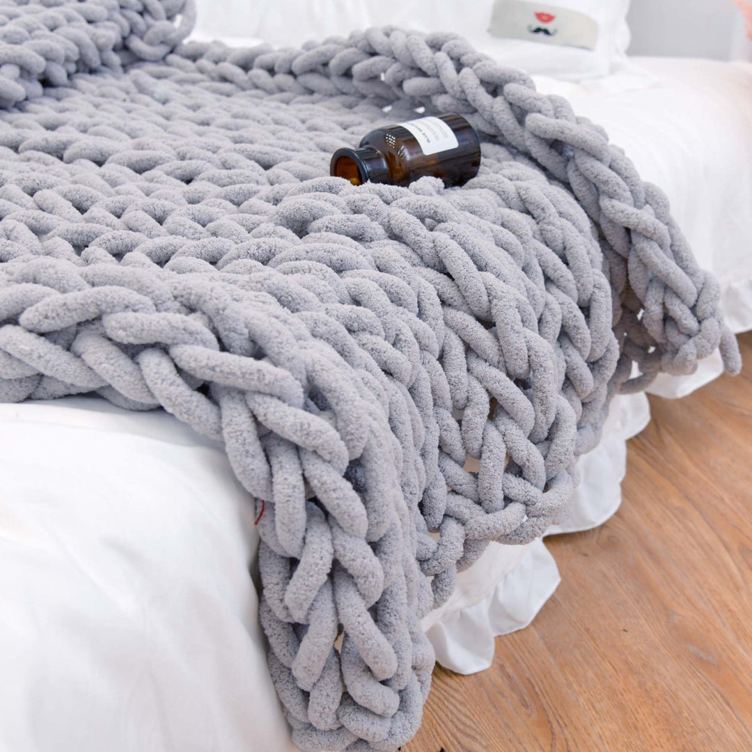 Blankets and Throws Chunky Knitted Blanket - Living Simply House