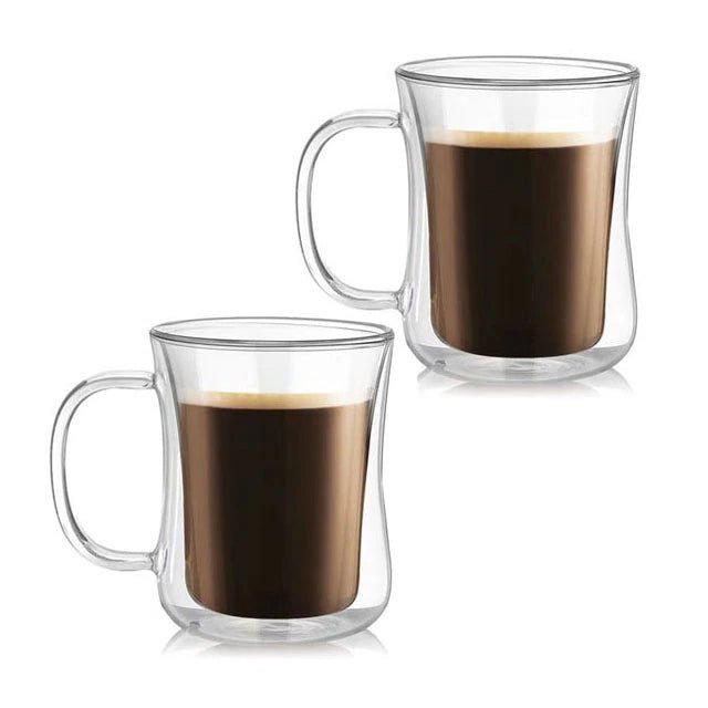 Drinksware Double-Wall Glass Coffee Mug - Living Simply House