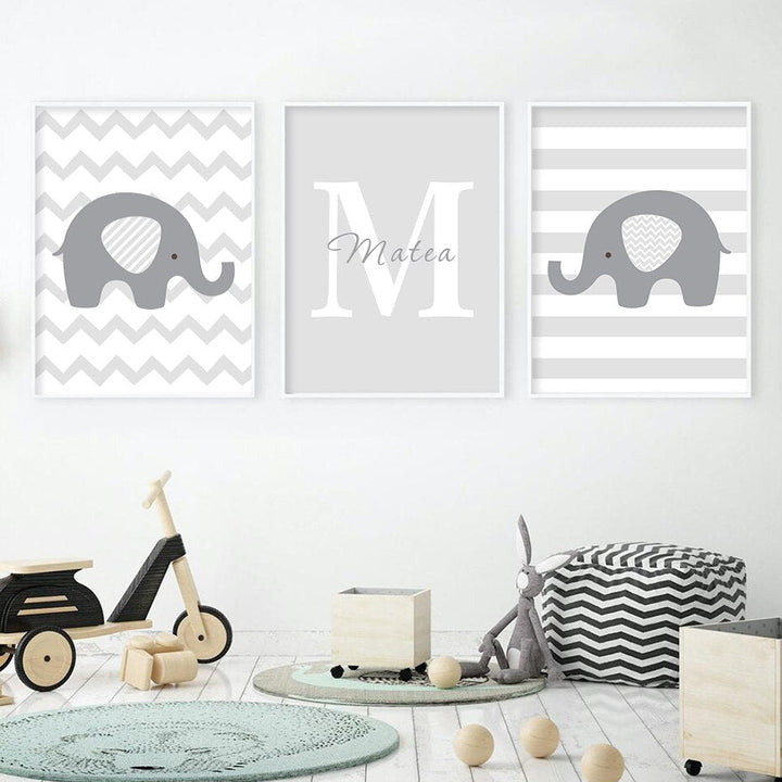 Children's Elephant Wall Prints - Living Simply House