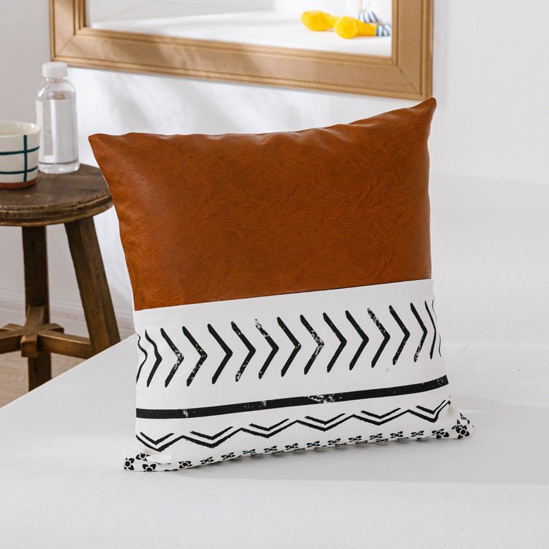 Cushions Faux Leather Chevron Cushions - Living Simply House
