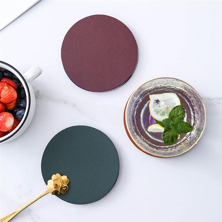 Coasters Faux Leather Coasters (6pc) - Living Simply House