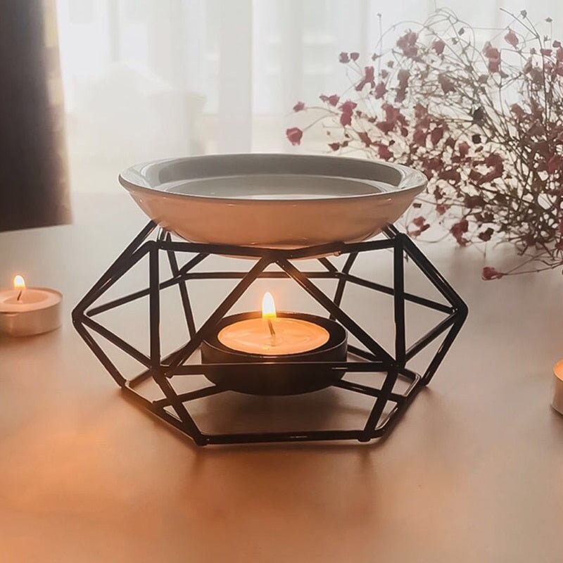 Candle Holder Geometric Essential Oil and Wax Melt Burner - Living Simply House