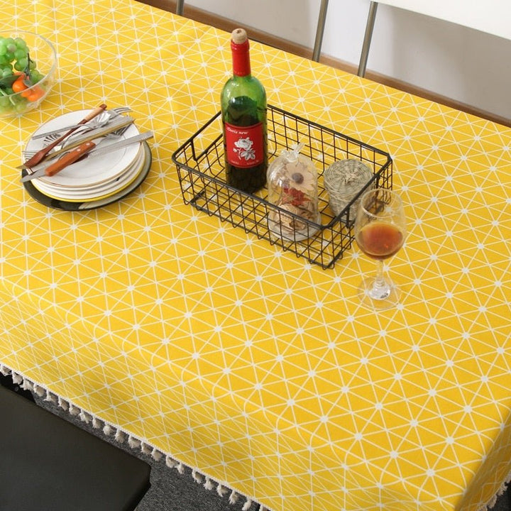 Tablecloth Geometric Linen Tablecloth - Living Simply House