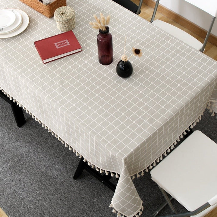 Tablecloth Geometric Linen Tablecloth - Living Simply House