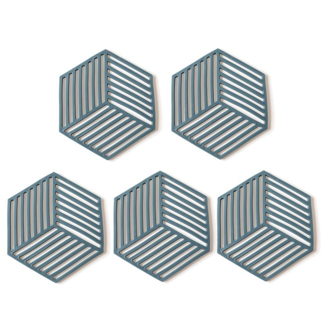 Coasters Geometric Silicone Pan Trivets (5pc) - Living Simply House