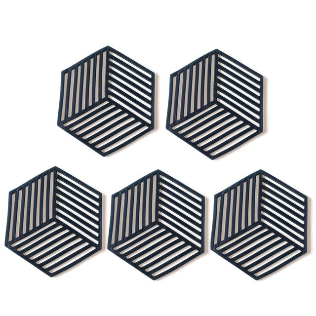 Coasters Geometric Silicone Pan Trivets (5pc) - Living Simply House