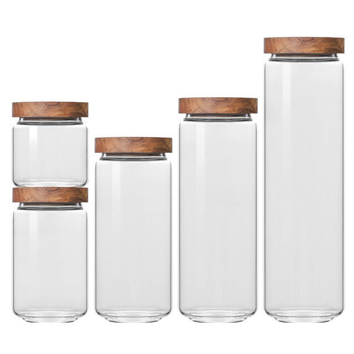 Kitchen Glass Jars with Wooden Lids - Living Simply House
