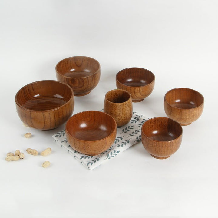 Crockery Japanese Style Wooden Bowl - Living Simply House