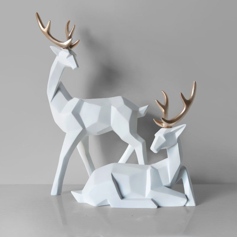 Ornamental Modern Deer Statues (2pc) - Living Simply House
