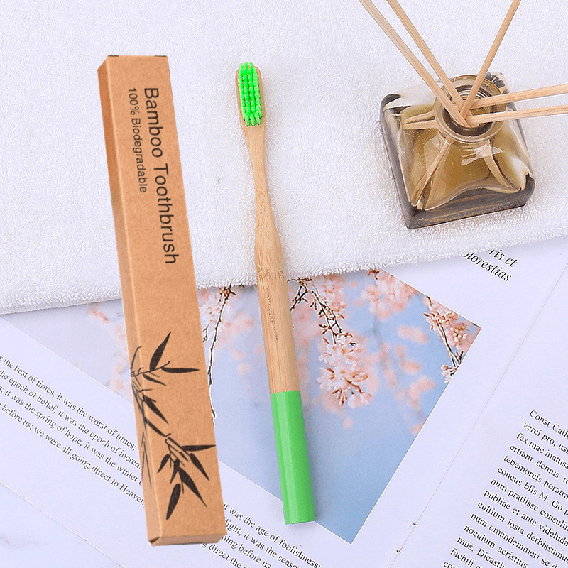 Hygiene Natural bamboo handle round bamboo toothbrush - Living Simply House