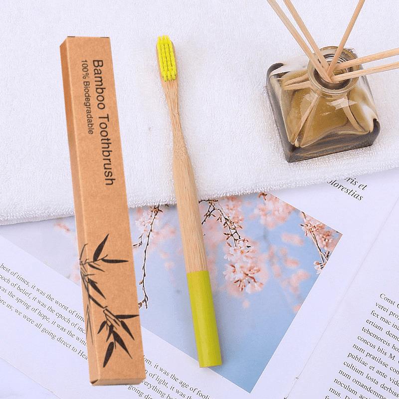 Hygiene Natural bamboo handle round bamboo toothbrush - Living Simply House