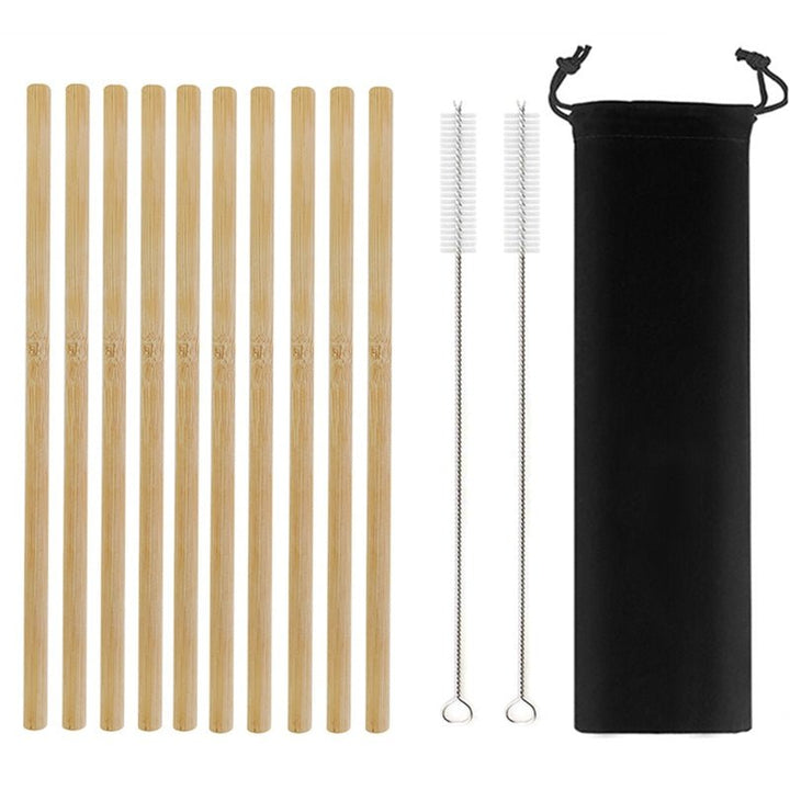 Drinksware Natural Organic Bamboo Straw Set (10pk) - Living Simply House