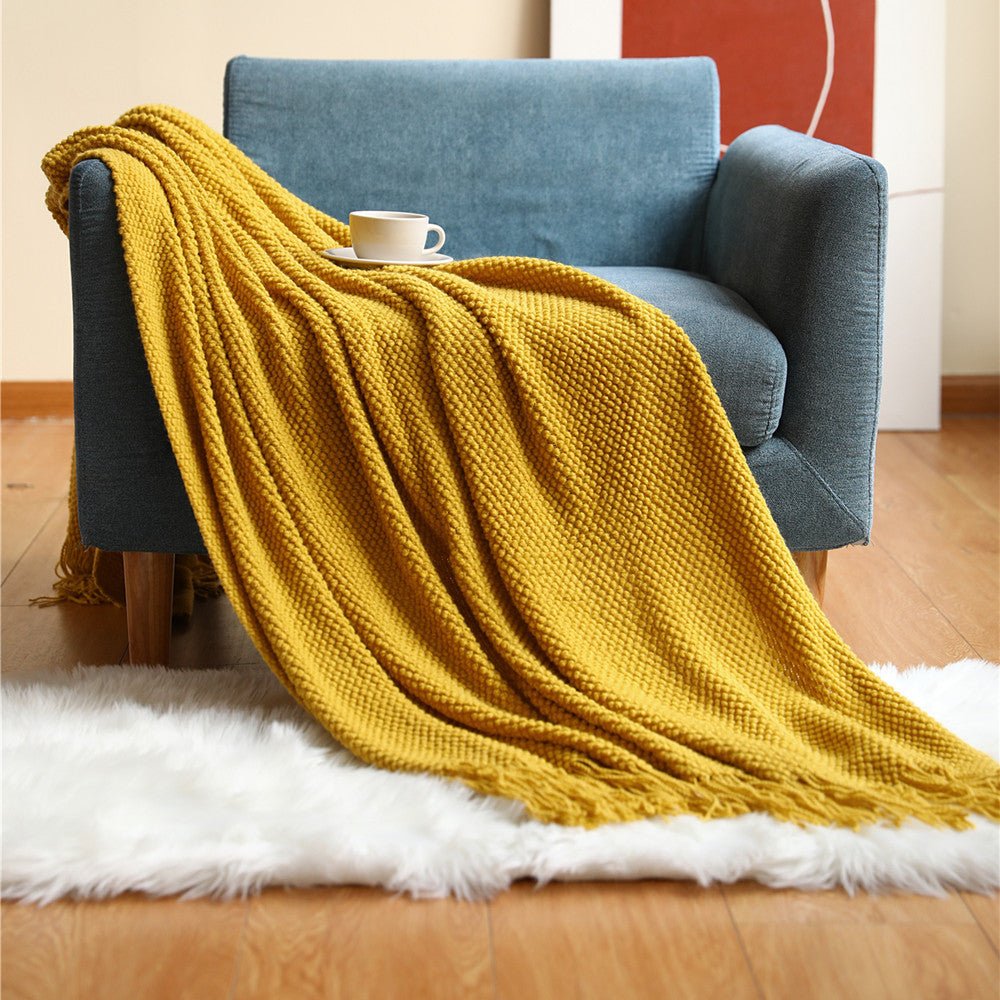 Blankets and Throws Nordic Knitted Blanket - Living Simply House