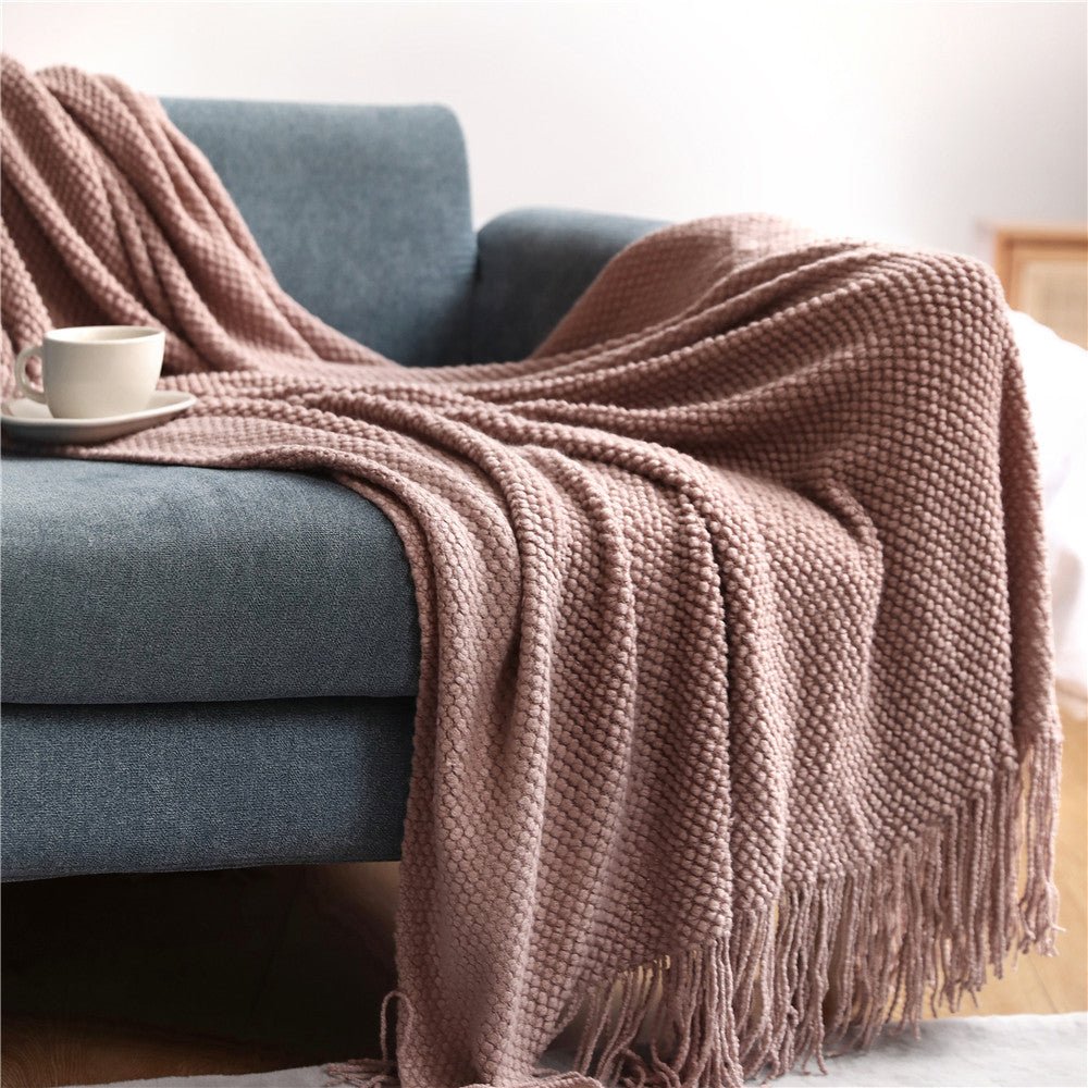 Blankets and Throws Nordic Knitted Blanket - Living Simply House