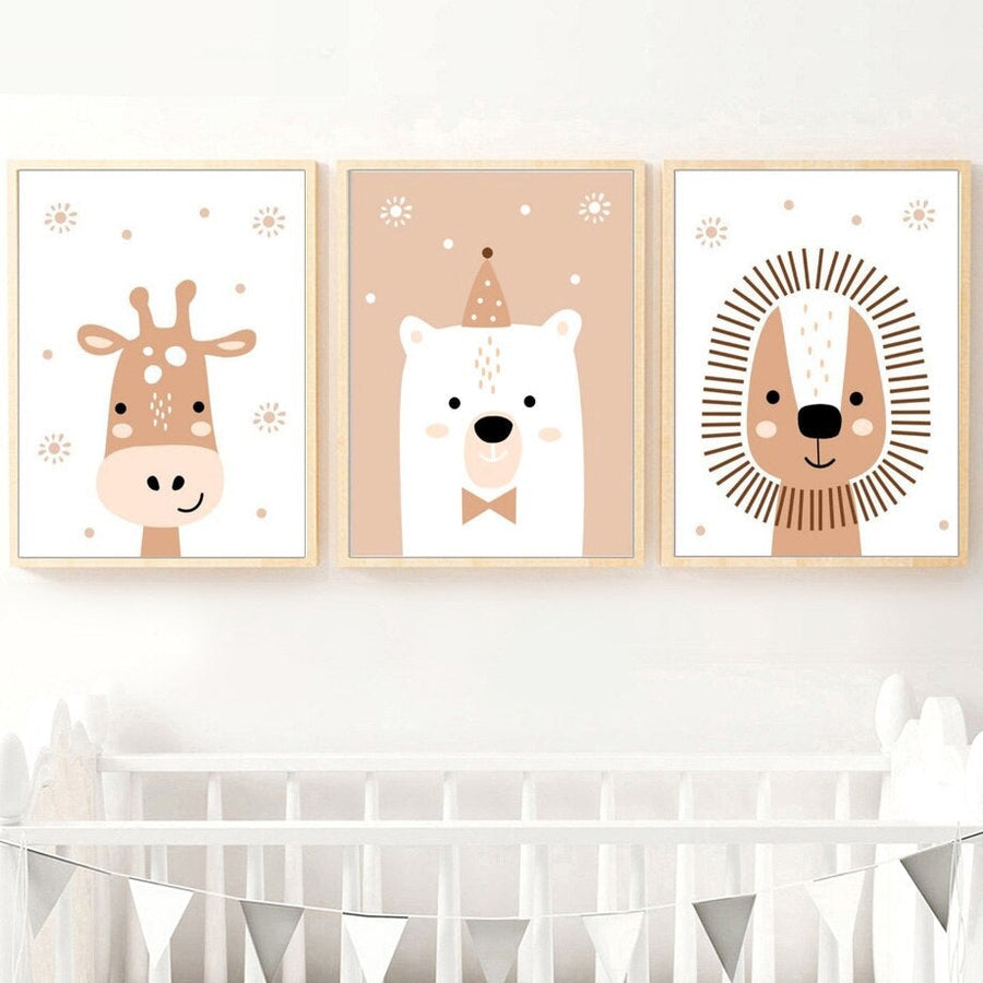 Children's Nordic Style Zoo Animal Prints - Living Simply House