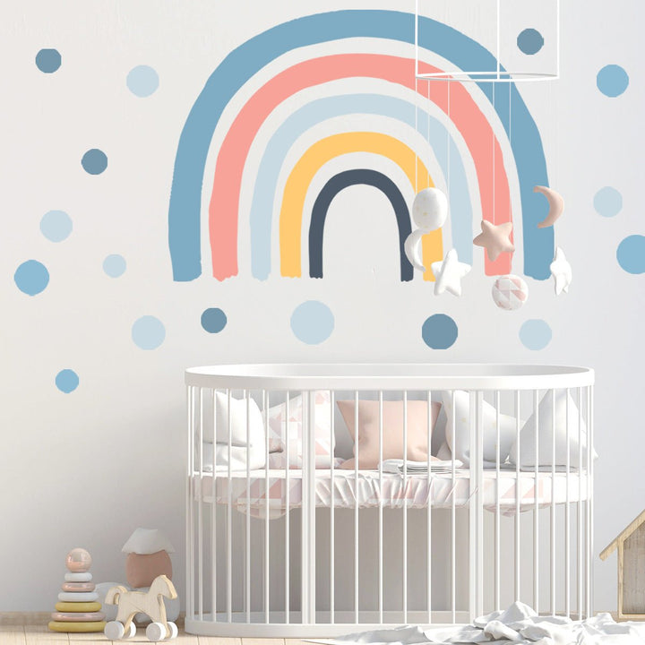 Children's Pastel Polka Dot Rainbow Wall Sticker - Living Simply House