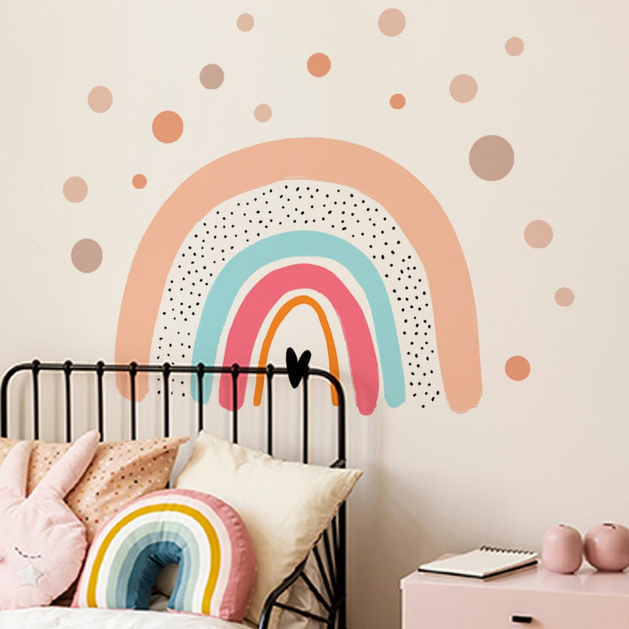 Children's Rainbow Polka Dot Rainbow Wall Sticker - Living Simply House
