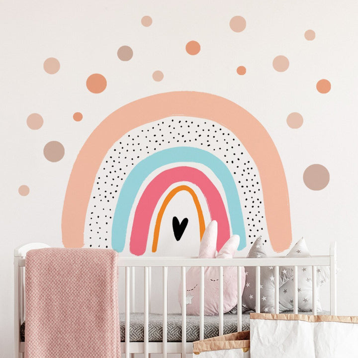 Children's Rainbow Polka Dot Rainbow Wall Sticker - Living Simply House