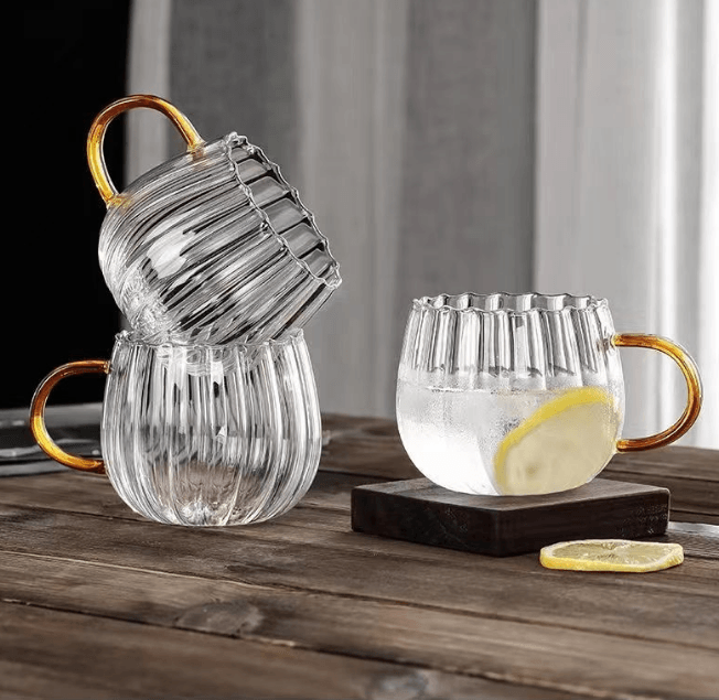 Drinksware Ridged Heatproof Glass Jug and Cups - Living Simply House