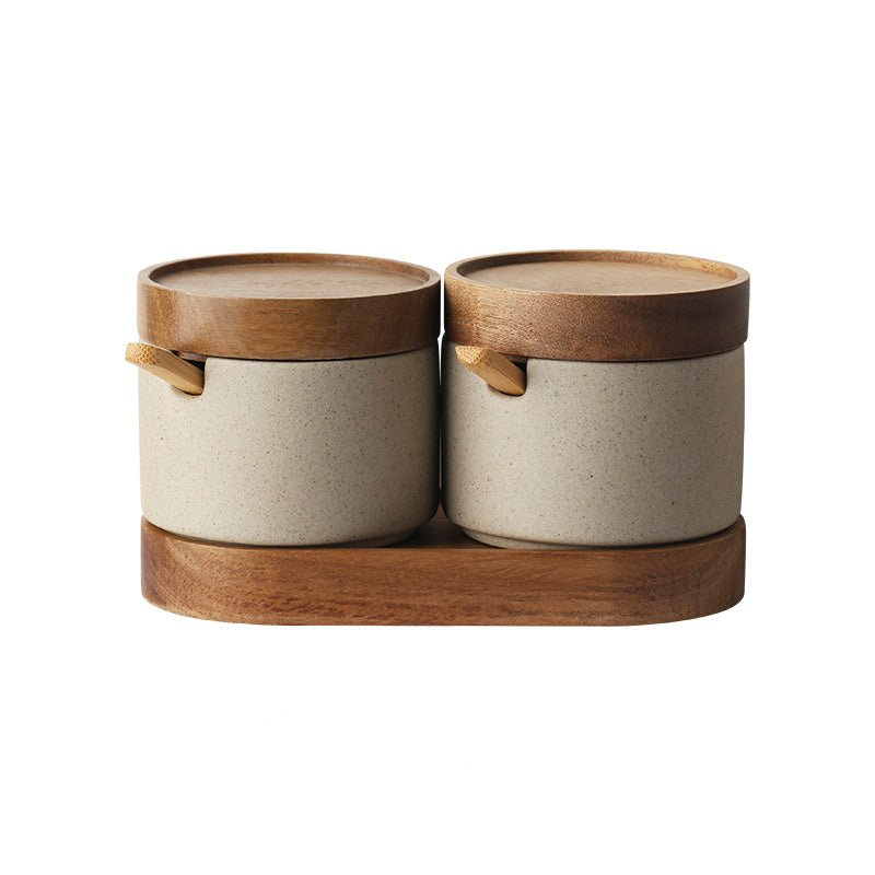 Kitchen Round Ceramic Seasoning Jar Set - Living Simply House