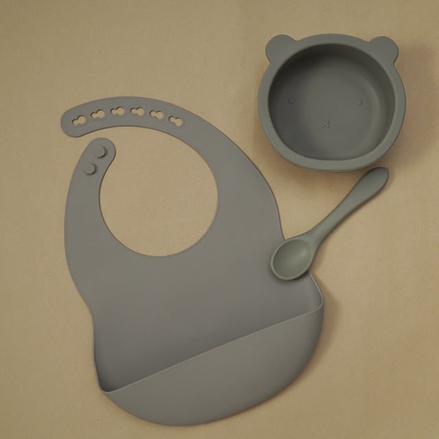 Children's Silicone Bear Tableware and Bib - Living Simply House