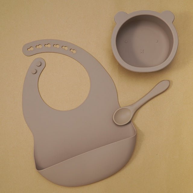 Children's Silicone Bear Tableware and Bib - Living Simply House