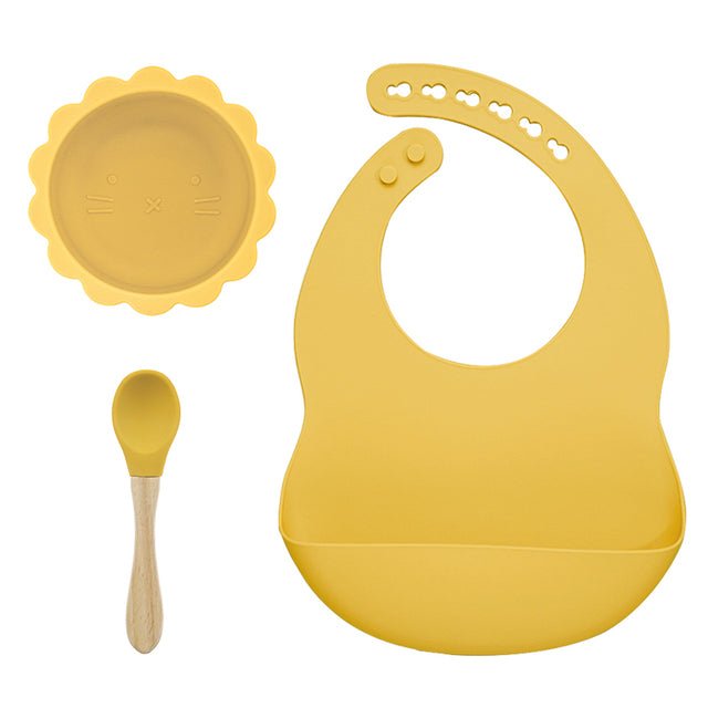 Children's Silicone Lion Tableware and Bib - Living Simply House