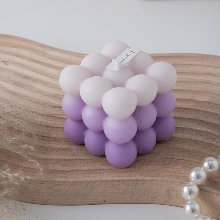 Candles Soy Gradient Bubble Cube Candle - Living Simply House
