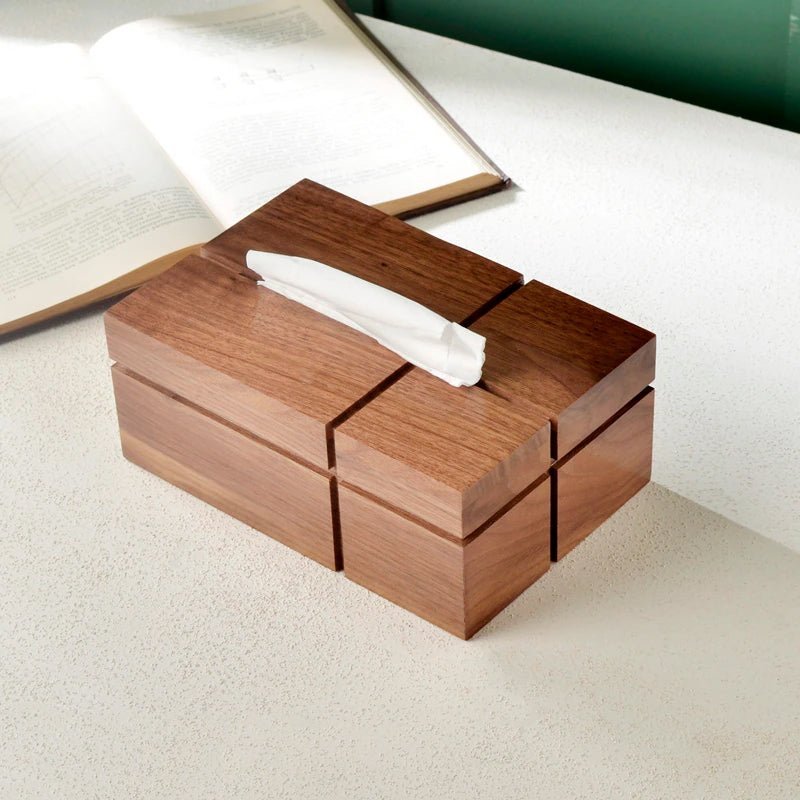 Accessories Walnut Tissue Box - Living Simply House